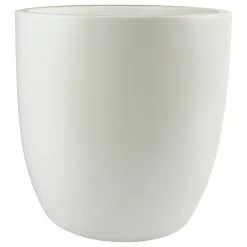 Root And Stock Napa Round Cylinder Planter, White, 15.5"x15"