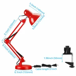 W86 Trading Co., LLC Swing Arm Desk Lamp, Interchangeable Base Or Clamp, Red -Ceiling Lighting Shop 3f610a840f9f7bf1 0416 w800 h800 b1 p0