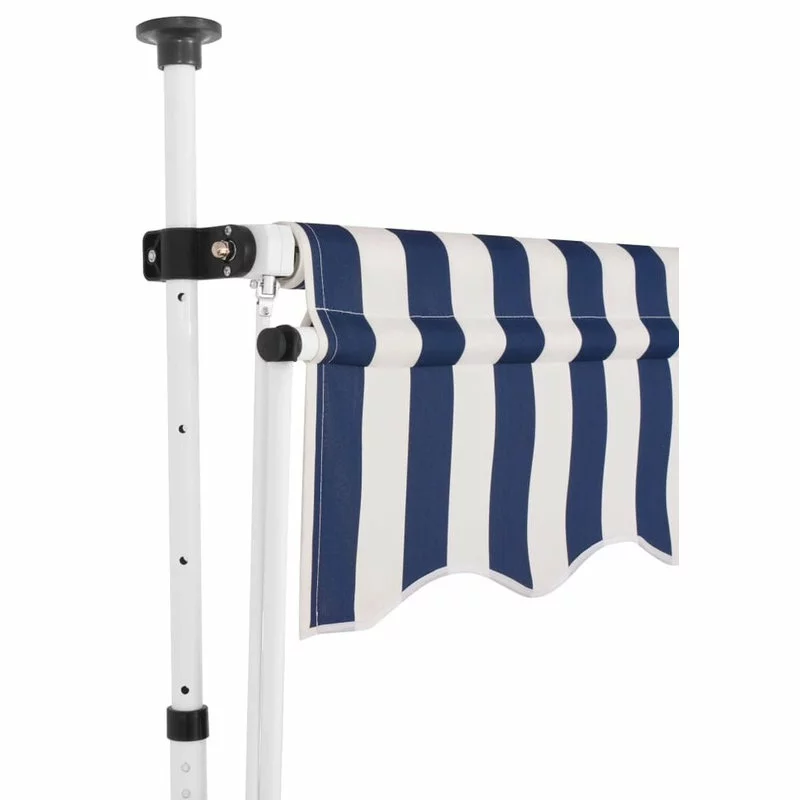 Vida XL International B.V. VidaXL Manual Retractable Awning 137.8" Blue And White Stripes Canopy Shelter 2 Vida XL International B.V. VidaXL Manual Retractable Awning 137.8" Blue And White Stripes Canopy Shelter - Image 2