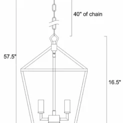 Edvivi Lighting 4-Light Matte Black Lantern Pendant Chandelier 12" With Nickle Or Black Sleeve -Ceiling Lighting Shop 402150910edcb4c2 5981 w800 h800 b0 p0