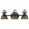 Golden Lighting Duncan 3-Light Vanity, Rubbed Bronze, Rubbed Bronze
