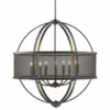 Golden Lighting Colson 9-Light Chandelier With Shade, Etruscan Bronze