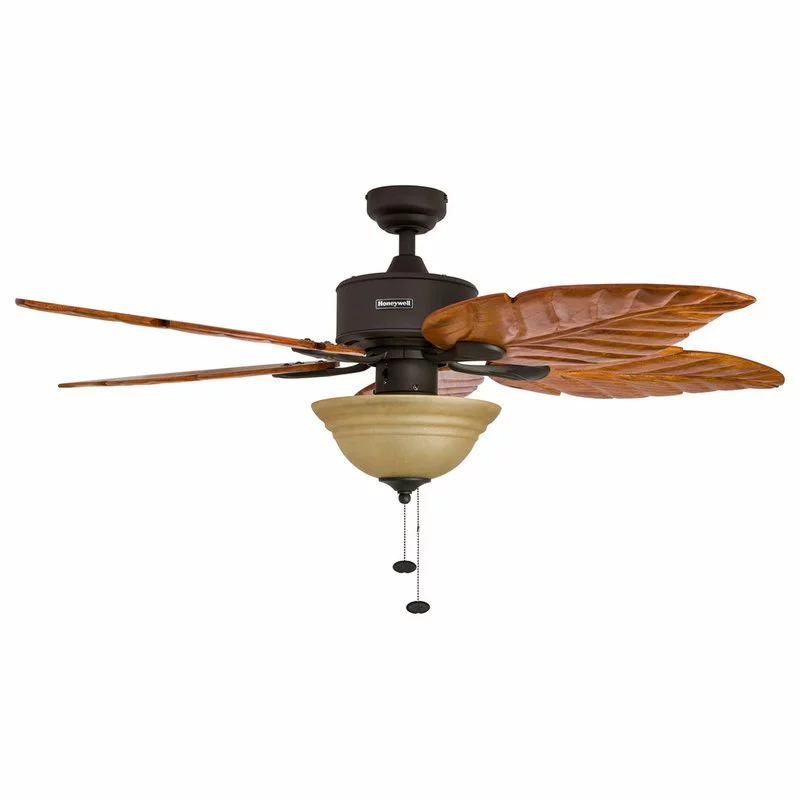Honeywell Ceiling Fans Honeywell Sabal Palm Bronze Ceiling Fan With Light, Carved Wood Blades, Bronze 6 Honeywell Ceiling Fans Honeywell Sabal Palm Bronze Ceiling Fan With Light, Carved Wood Blades, Bronze - Image 6