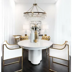 Lightupmyhome Celeste 32" Glass Drop Chandelier, Brass, Hanging Or Flush Mount -Ceiling Lighting Shop 4101063b02ebcd3c 5021 w800 h800 b0 p0