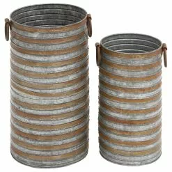 Brimfield & May Farmhouse Gray Metal Planter 49111