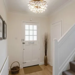 JONATHAN Y Isabelle 15.5" Metal And Acrylic Led Flush Mount, Antique Gold -Ceiling Lighting Shop 41b193ad02c6dab5 8070 w800 h800 b0 p0