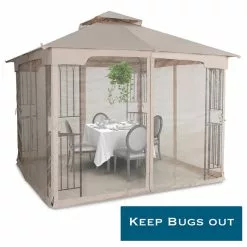 HIO 10 Ft. X 10 Ft. Soft Top Outdoor Patio Gazebo With Netting And Shelves -Ceiling Lighting Shop 42010594017610fd 7806 w800 h800 b1 p0