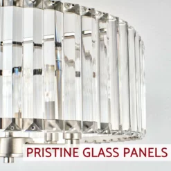 Kira Home Delilah 16" Crystal Drum Chandelier, Beveled Glass Panels -Ceiling Lighting Shop 42f1aa3000ca77f2 8435 w800 h800 b0 p0