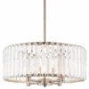 Kira Home Delilah 16" Crystal Drum Chandelier, Beveled Glass Panels