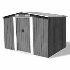 Vida XL International B.V. VidaXL Garden Storage Unit Gray Metal Patio Outdoor Garden Shed Bike BoxTools