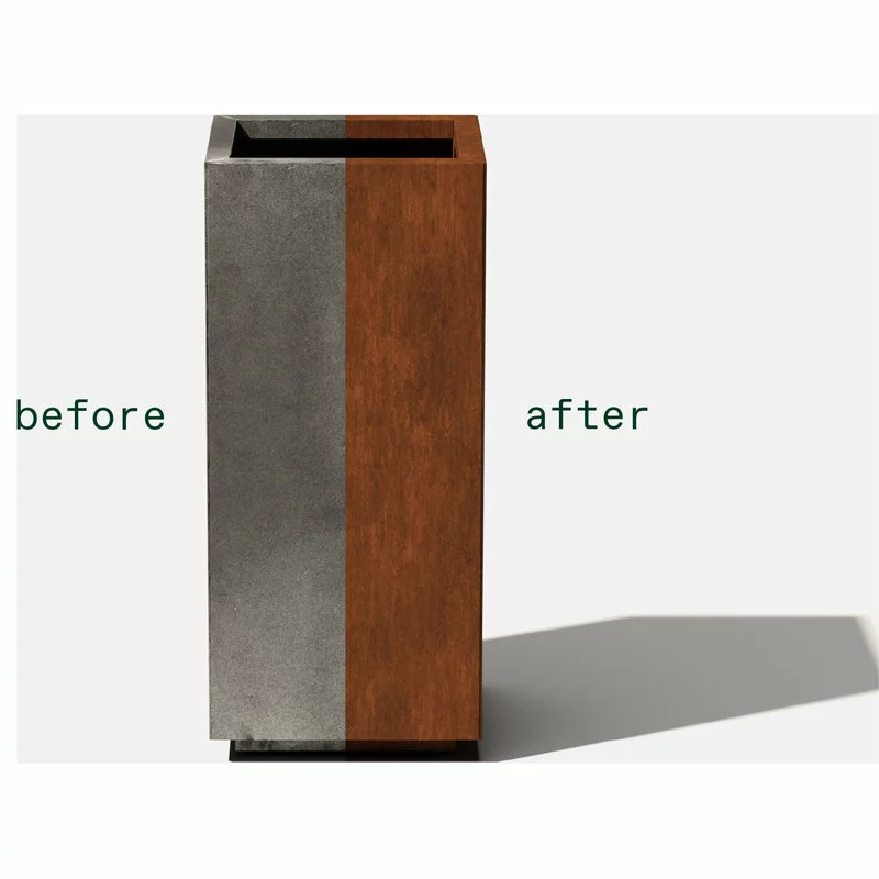 Veradek Metallic Series Corten Steel Pedestal Planter, Short 6 Veradek Metallic Series Corten Steel Pedestal Planter, Short - Image 6