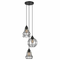 Globe Electric Jorah 3-Light Oil Rubbed Bronze Cage Cluster Pendant
