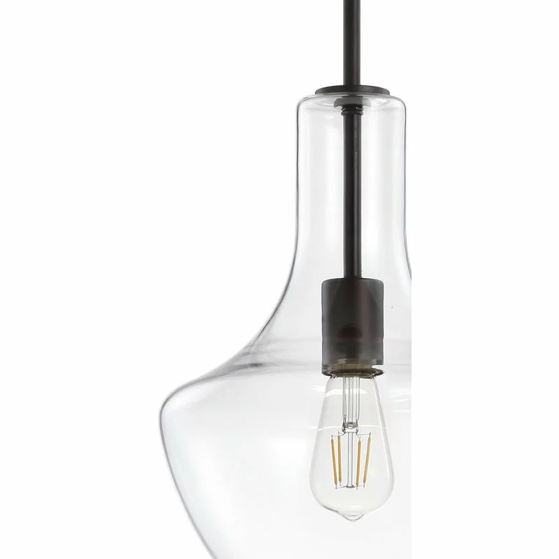 JONATHAN Y Watts 10.5" Glass, Metal LED Pendant, Oil Rubbed Bronze/Clear, Width: 10.5" 9 JONATHAN Y Watts 10.5" Glass, Metal LED Pendant, Oil Rubbed Bronze/Clear, Width: 10.5" - Image 9