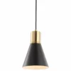 JONATHAN Y Apollo Metal LED Pendant, Black, Brass Gold, Black/Brass Gold, Width: 6.00"