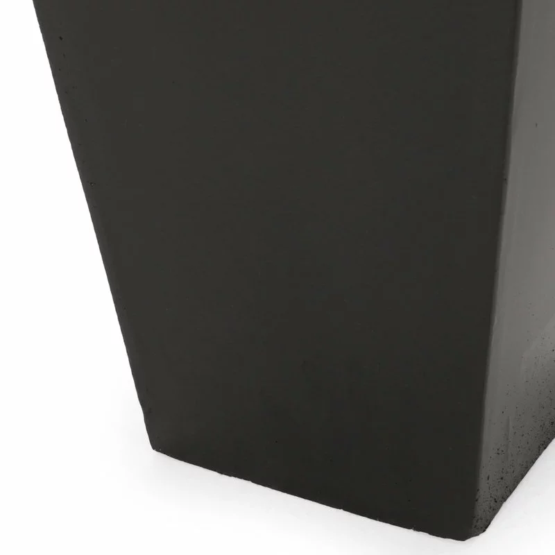 GDFStudio Ephraim Outdoor Cast Stone Planter, Matte Black, Medium 6 GDFStudio Ephraim Outdoor Cast Stone Planter, Matte Black, Medium - Image 6