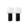 Elegant Designs 2-Pack Modern Leather Table Lamps With White Fabric Shades, Black