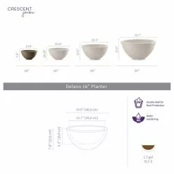 Crescent Garden Delano 16" Planter, Mocha -Ceiling Lighting Shop 47313aff0ea73430 4711 w800 h800 b1 p0