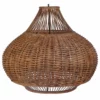 KOUBOO Handoven Wicker Pear Pendant Lamp, Natural, Brown