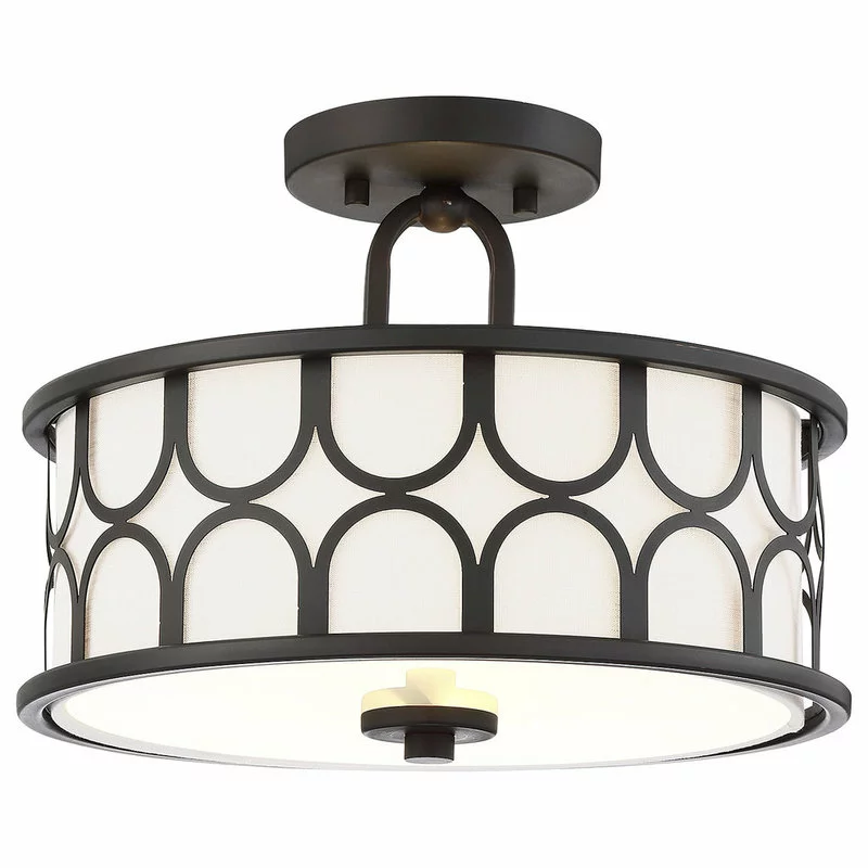 Helmsman Lighting Works 2-Light Semi-Flush Mount, Oil Rubbed Bronze 3 Helmsman Lighting Works 2-Light Semi-Flush Mount, Oil Rubbed Bronze - Image 3