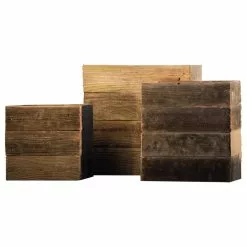 Pacific Royal Reclaimed Wooden Patio Planter, Set Of 3