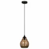 Casamotion Hammered Glass Pendant Light, Shade: Brown, 10", Finish: Matte Black