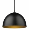 Golden Lighting Zoey Large Pendant, Matte Black With Matte Black Shade