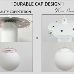 Kira Home Ceres 12" Hanging Orb Pendant Light, Smooth Frosted Diffuser -Ceiling Lighting Shop 4ab10e2600ca63df 8684 w800 h800 b0 p0