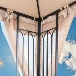 HIO 10 Ft. X 10 Ft. Soft Top Outdoor Patio Gazebo With Netting And Shelves -Ceiling Lighting Shop 4ad1ae0c01761103 7806 w800 h800 b0 p0