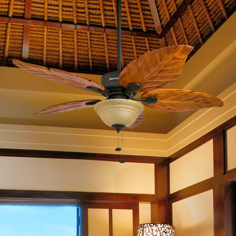 Honeywell Ceiling Fans Honeywell Sabal Palm Bronze Ceiling Fan With Light, Carved Wood Blades, Bronze 7 Honeywell Ceiling Fans Honeywell Sabal Palm Bronze Ceiling Fan With Light, Carved Wood Blades, Bronze - Image 7