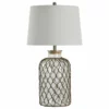 StyleCraft Home Collection Nautical Net Table Lamp, Seeded Glass