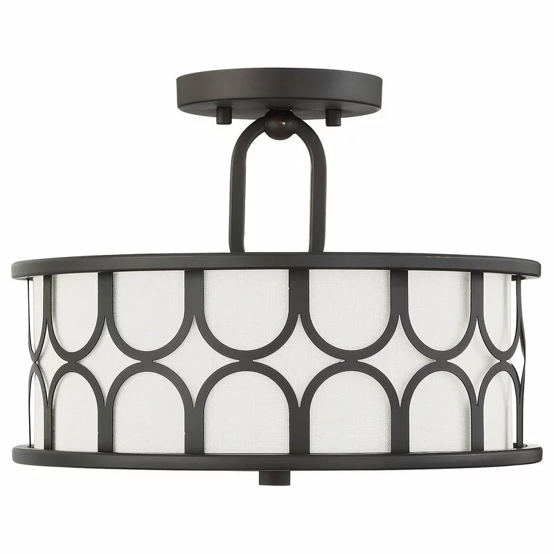 Helmsman Lighting Works 2-Light Semi-Flush Mount, Oil Rubbed Bronze 2 Helmsman Lighting Works 2-Light Semi-Flush Mount, Oil Rubbed Bronze - Image 2