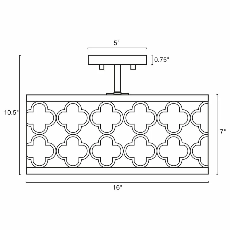 Kira Home Sutton 16" Ceiling Light, Metal Drum Shade, Antique White 6 Kira Home Sutton 16" Ceiling Light, Metal Drum Shade, Antique White - Image 6