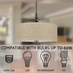 Kira Home Adelade 22.5" Drum Pendant Chandelier, Sand Fabric Shade, Glass -Ceiling Lighting Shop 4be1148f00df65fd 8688 w800 h800 b0 p0