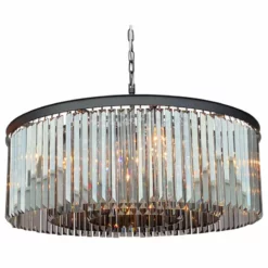 Lightupmyhome D'Angelo 12-Light Round Glass Crystal Chandelier, 3 Rows, Smoked G -Ceiling Lighting Shop 4e210bc502e7f849 8591 w800 h800 b1 p0