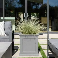 Veradek Brixton Cube Planter, 20", Gray -Ceiling Lighting Shop 4e710fa20180294e 6726 w800 h800 b0 p0