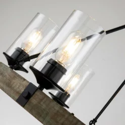 Edvivi Lighting 6 Light Matte Black And Vintage Wood Wheel Chandelier -Ceiling Lighting Shop 50410d790fc84055 2625 w800 h800 b0 p0