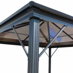 GDFStudio GDF Studio Halley Outdoor 10'x10' Aluminum Framed Gazebo, No Curtains, Black -Ceiling Lighting Shop 50719bc10f907511 3612 w800 h800 b0 p0