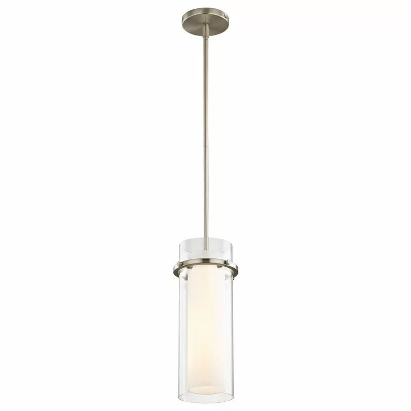 Destination Lighting Fab Satin Nickel Mini-Pendant Light With Cylindrical Shade 3 Destination Lighting Fab Satin Nickel Mini-Pendant Light With Cylindrical Shade - Image 3