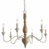 LNC Lighting LNC 6-Light Farmhouse And Handmade Distressed White Wood Candle-Style Chandelier