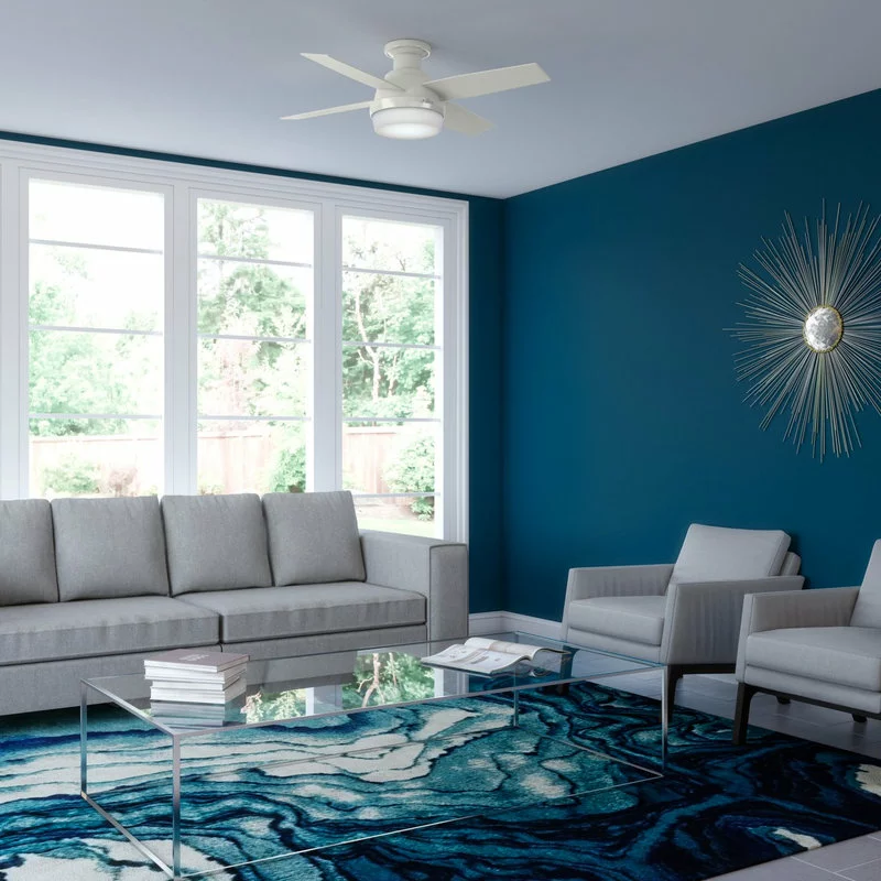 Hunter Fan Company 44" Dempsey Low Profile Ceiling Fan With Light + Remote, Fr 4 Hunter Fan Company 44" Dempsey Low Profile Ceiling Fan With Light + Remote, Fr - Image 4