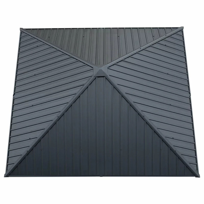 GDFStudio Hester Outdoor Modern Aluminum Hardtop Gazebo, Black 6 GDFStudio Hester Outdoor Modern Aluminum Hardtop Gazebo, Black - Image 6