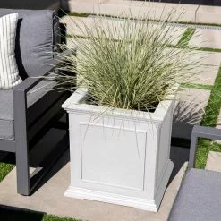 Veradek Brixton Cube Planter, 20", White -Ceiling Lighting Shop 51e179f10180299e 6733 w800 h800 b0 p0