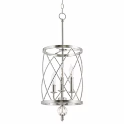 Kira Home Eleanor 26.5" Foyer Light Pendant Chandelier, Cylinder Metal Shade