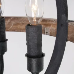 FLINT GARDEN INC Farmhouse 4-Light Weathered Oak Wooden Orb Chandelier -Ceiling Lighting Shop 5221eed20e7184a6 4307 w800 h800 b0 p0