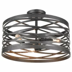 Millennium Lighting Inc 3 Light 16" Weathered Iron Semi-Flush