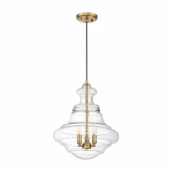 Helmsman Lighting Works 3-Light Pendant, Natural Brass -Ceiling Lighting Shop 52813b3e0aa17fc9 0061 w800 h800 b1 p0
