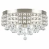 Kira Home Gemma 15" Chic Crystal Flush Mount Chandelier, Round Metal Shade