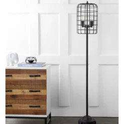 JONATHAN Y Odette 65" Industrial Metal Floor Lamp, Black And Silver -Ceiling Lighting Shop 53b122060f76315d 5907 w800 h800 b0 p0