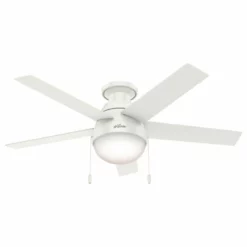 Hunter Fan Company 46" Anslee Low Profile Ceiling Fan With Light, Fresh White