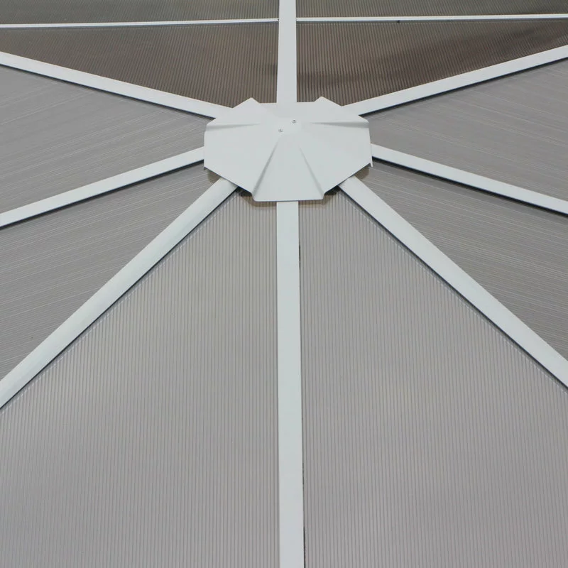 GDFStudio GDF Studio Halley Outdoor 10'x10' Aluminum Framed Gazebo, No Curtains, White 3 GDFStudio GDF Studio Halley Outdoor 10'x10' Aluminum Framed Gazebo, No Curtains, White - Image 3